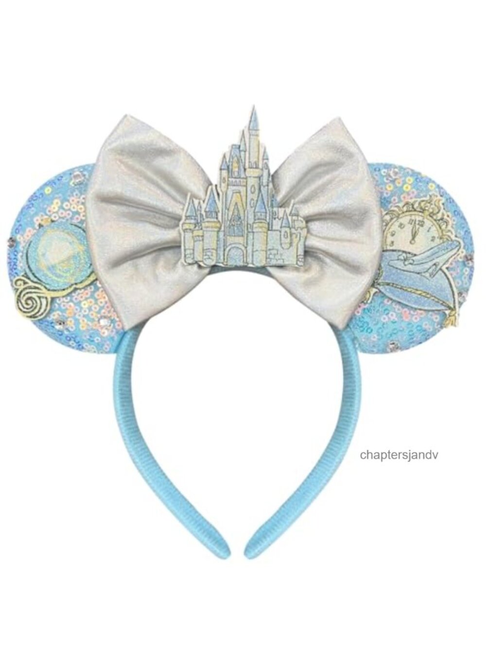 Sequin Mouse Ears Headband Castle Bows Women Adult One Size